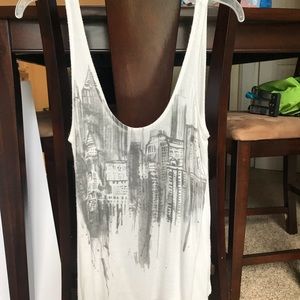 Graffiti skyline art style tank top